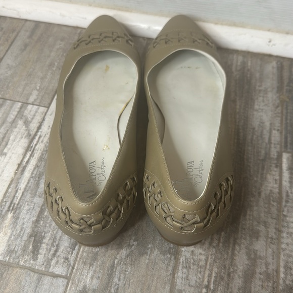Grey/Tan Maria Sharapova by Cole Haan Laced Ballet Flats Size 8 - Picture 4 of 7